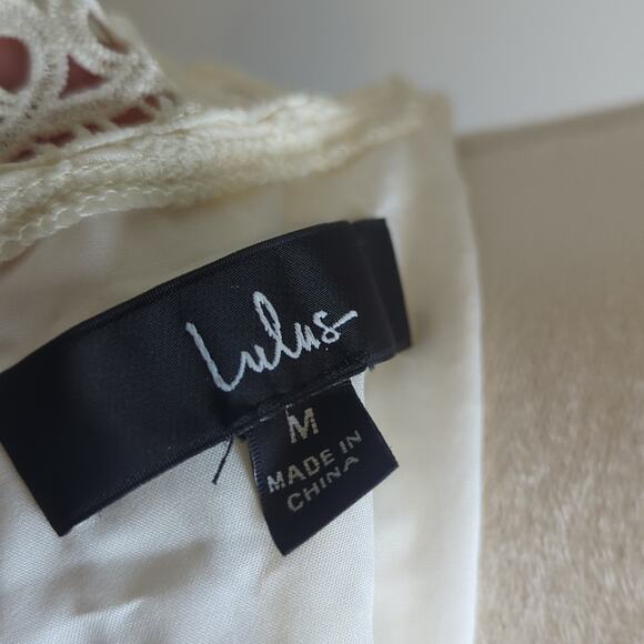 Lulus Coquette Eyelet Lace Embroidered Ruffed Top With Belt Meduim - Picture 3 of 11